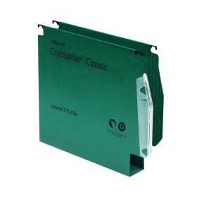 Rexel CrystalFile Classic Lateral File 30mm Foolscap Green 50 Pack 108704 F