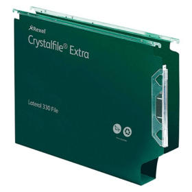 Rexel Crystalfile File Extra 30mm A4 Green 25 Pack 106650 F