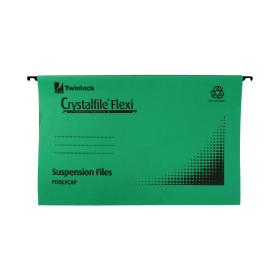 Rexel Crystalfile Flexi Standard Suspension Files Foolscap Green 50 Pack 117729 F