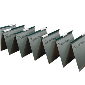 Rexel Crystalfile Linked Suspension File Foolscap Green 50 Pack 112096 F