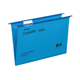 Rexel Crystalfile Suspension File Extra 15mm Foolscap Blue 25 Pack 107978 F