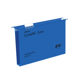 Rexel Crystalfile Suspension File Extra 30mm Foolscap Blue 25 Pack 100197 F