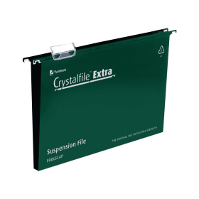 Rexel Crystalfile Suspension File Extra 30mm Foolscap Green 25 Pack 116854 F