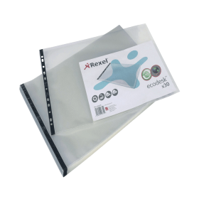 Rexel Ecodesk Premium Recyclable Landscape Punched Pocket A3 Clear 30 Pack 282536 F