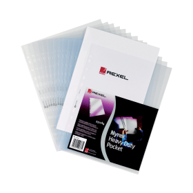Rexel Nyrex Premium Top Left Opening Punched Pocket A4 Clear 25 Pack 107439 F