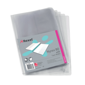 Rexel Nyrex Twin Wallet A4 Clear 25 Pack 129397 F