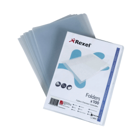 Rexel Superfine Cut Flush Folder A4 Clear 100 Pack 117289 F