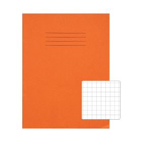 Rhino 226mm x 178mm Exercise Book 80 Page 10mm Square 80 Pages Orange 100 Pack 393826 F
