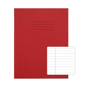 Rhino 226mm x 178mm Exercise Book 8mm Ruled 80 Pages Red 100 Pack 393823 F