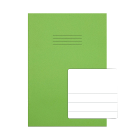 Rhino A4 Exercise Book 15mm Plain 64 Pages Green 50 Pack 400928 F