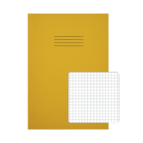 Rhino A4 Exercise Book 5mm Square 80 Pages Yellow 50 Pack 594553 F