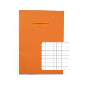Rhino A4 Exercise Book 80 Page 5mm Squares Orange Contract 50 Pack 918358 F