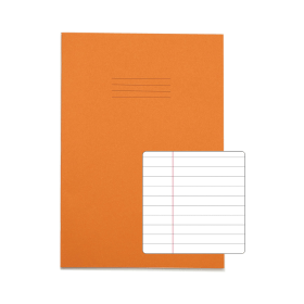 Rhino A4 Exercise Book 80 Page 8mm Ruled Orange Contract 50 Pack 918354 F
