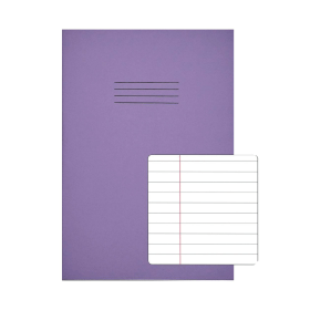 Rhino A4 Exercise Book 8mm Ruled 80 Pages Purple 50 Pack 393830 F