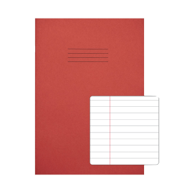 Rhino A4 Exercise Book 8mm Ruled 80 Pages Red 50 Pack 393827 F