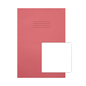 Rhino A4 Exercise Book Plain 80 Pages Pink 50 Pack 400922 F