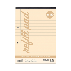 Rhino A4 Ruled Margin Refill Pad 100 Pages Cream 6 Pack PHACFM 2 457391 F