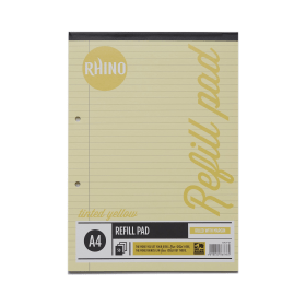 Rhino A4 Ruled Margin Refill Pad 100 Pages Yellow 6 Pack PHAYFM 6 434135 F