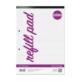 Rhino A4 Square Ruled Refill Pad 160 Pages 6 Pack 434136 F