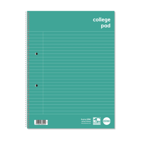 Rhino College Pad Wirebound Ruled 140 Pages A4 Green 10 Pack PRCPA4C 6 594573 F