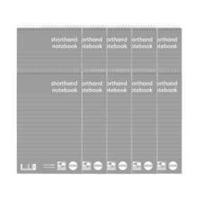 Rhino Everyday Shorthand Notebook Wirebound 70gsm Ruled 160 Pages 203x127mm Grey 10 Pack RSN8 780407 F