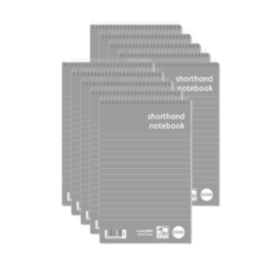 Rhino Everyday Shorthand Notebook Wirebound 70gsm Ruled 260 Pages 200mm x 127mm Grey 10 Pack 780408 F