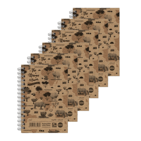 Rhino Notebook Wirebound Ruled 200 Pages A6 Brown 6 Pack SRSE3 434063 F