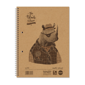 Rhino Recycled Notebook Wirebound Ruled 160 Pages A4 Brown 5 Pack SRS4S8 434065 F