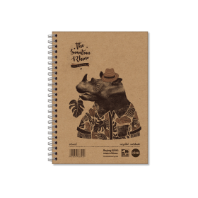 Rhino Recycled Notebook Wirebound Ruled 160 Pages A5 Brown 5 Pack 433938 F