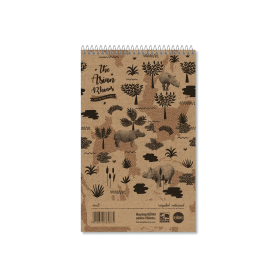 Rhino Recycled Shorthand Notebook Wirebound 70gsm Ruled 160 Pages 200mm x 127mm Brown 10 Pack 433985 F