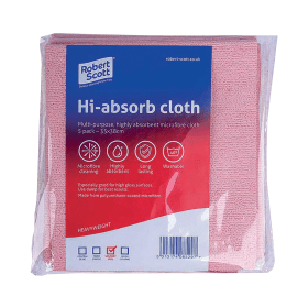 Robert Scott Hi Absorb Microfibre Cloths Red 5 Pack 525857 F