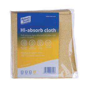 Robert Scott Hi Absorb Microfibre Cloths Yellow 5 Pack 525858 F