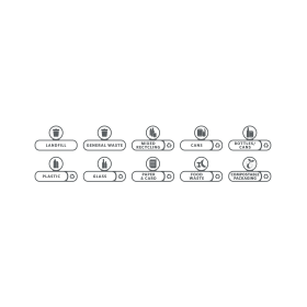Rubbermaid Slim Jim Recycling Station Billboard Label Kit 10 Pack 918062 F