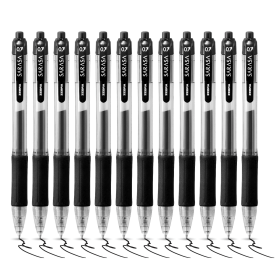 SARASA Gel Retractable Rollerball Medium Pen 0.5mm Line Black 12 Pack 46810 383411 F