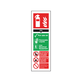 Safety Sign Carbon Dioxide Fire Extinguisher 300x100mm Self Adhesive F203 S 153487 F