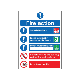 Safety Sign Fire Action Symbol A5 372667 F