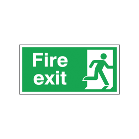 Safety Sign Fire Exit Running Man Right 150mm x 300mm Self Adhesive 116316 F