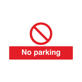 Safety Sign No Parking 300x500mm PVC ML01929R 373303 F