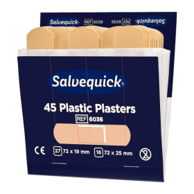 Salvequick Waterproof Plasters Refill Pack 6 x 45 Plasters 270 Pack 756566 F