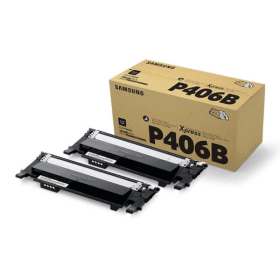 Samsung CLT P406B Black Toner Cartridge Twin Pack SU374A Original