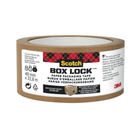 Scotch Box Lock Paper Packaging Tape 48mm x 22.8m Brown 830617 F