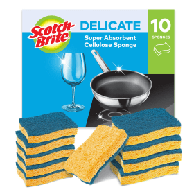 Scotch Brite Delicate Non Sctratch Cellulose Scrub Sponge 10 Pack 896935 F