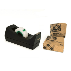 Scotch Dispenser C38 Black 3 Rolls Scotch Magic 19mm x 33m