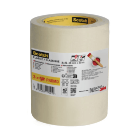 Scotch Masking Tape 48mm x 50m White 3 Pack 3M17025 F