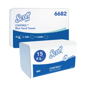 Scott Control Interfold V Fold Paper Hand Towels 315mm x 200mm 1 Ply Blue 3600 Pack 566248 F