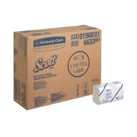 Scott M Fold Hand Towels 315mm x 200mm 1 Ply White 4375 Pack 198084 F