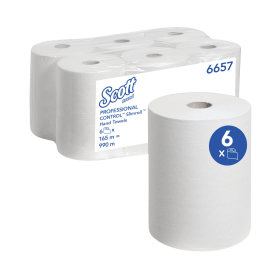 Scott Slimroll Hand Towel Roll 165m 1 Ply White 6 Pack 361100 F