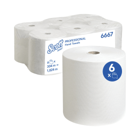 Scott Ultra Hand Towel Roll 304m 1 Ply White 6 Pack 121630 F