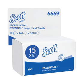 Scott Xtra Hand Towels I Fold 315mm x 200mm 1 Ply White 3600 Pack 453511 F