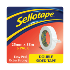 Sellotape Double Sided Tape 25mm x 33m Clear 6 Pack 121089 F